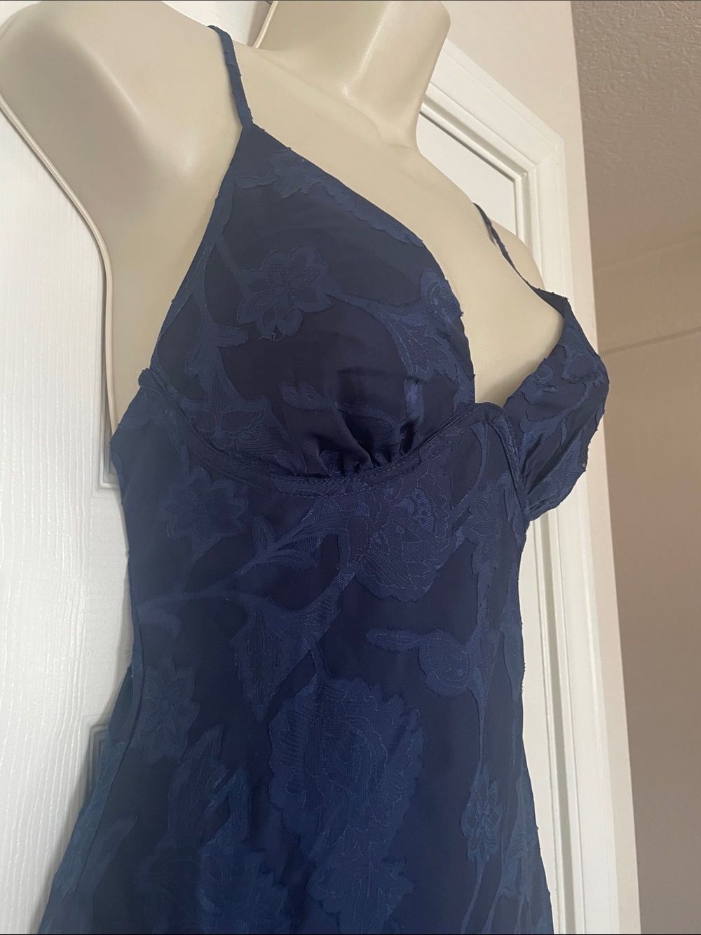 Princess Polly Navy Lace High-Low Slip Dress #133 - Picture 6 of 11